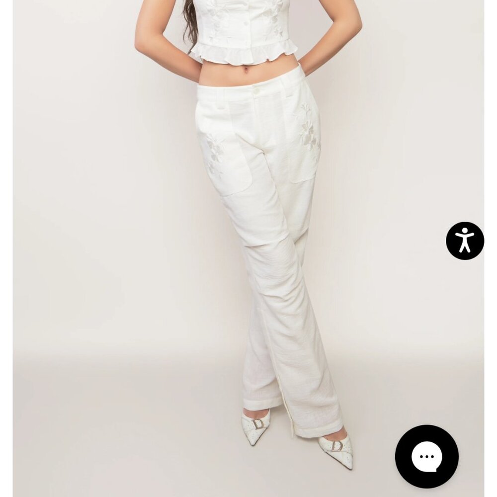Danielle Guizio Embroidered Cargo Pants XXS